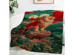 Manta Lion Blanket Forest 130x150 Cm Multifuncional Macia e Aconchegante em Flanela para Cama Cobertor Cochilo