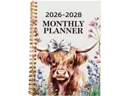 Agenda Mensuel 2026-2028 3 Ans 50 Páginas Bloco-notas