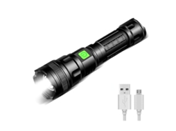 Lanterna Led Recarregável, Pequena Lanterna Led Tática Super Brilhante E Potente, 9000 Lúmens, 3 Modos, Lanterna Externa Para Camp Aquaforge