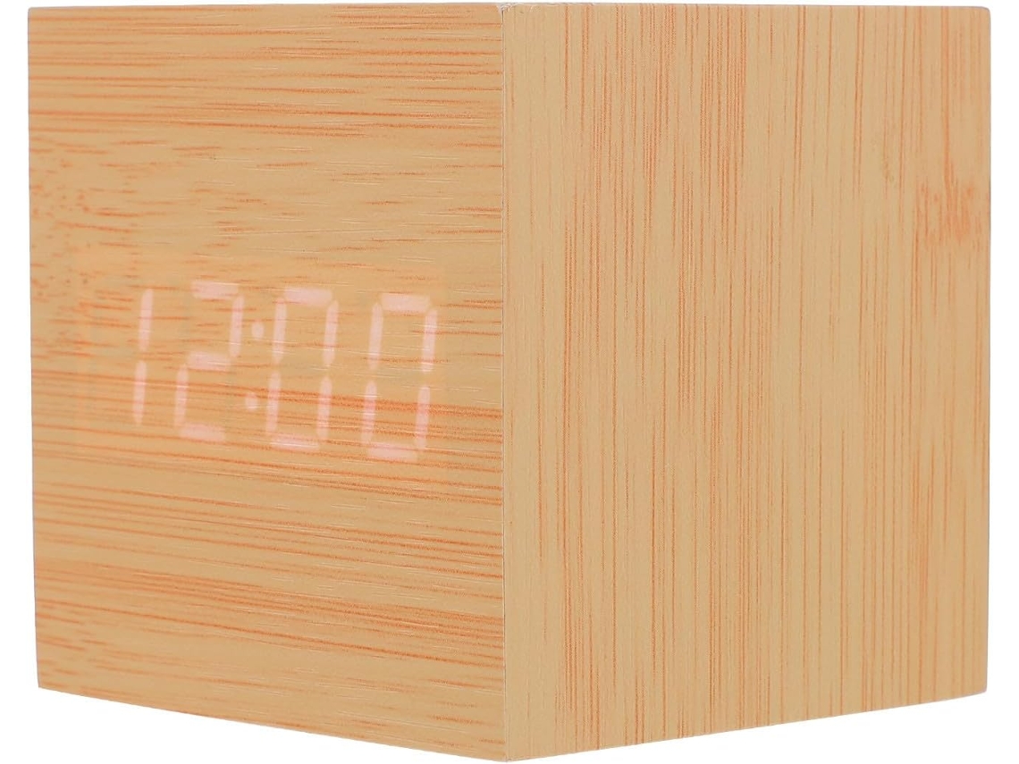 Despertador Digital Quadrado Com Visor Led, Brilho Ajustável E Design Moderno.