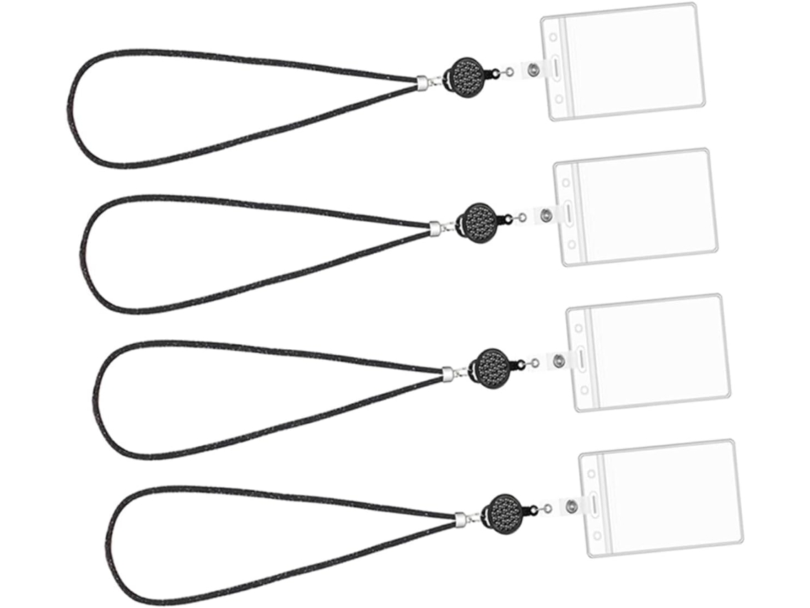 Conjunto De Capas Transparentes Para Cartões Com Cordão, Porta-identificação Para Escritório.
