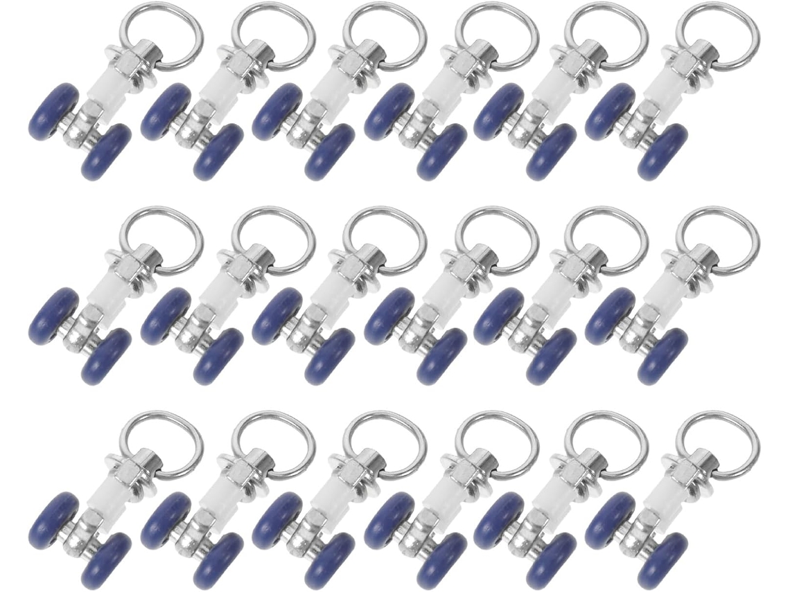 Conjunto De 16 Polias Aço Inoxidável Para Trilho Cortina, Com