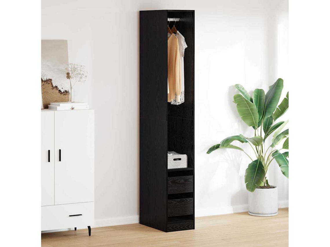 Vidaxl Guarda-roupa Carvalho Preto 50 X 30 X 200 Cm