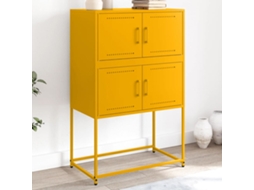 Aparador 68,5x38,5x107 cm Acero Amarillo Mostaza