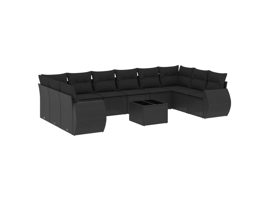 Garden Sofa Set, Garden Sofa Sets Vidaxl Preto Rattan / Vime (n/a)