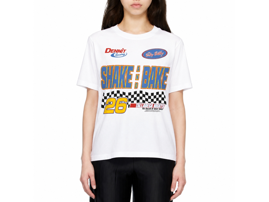 Rockinstone Talladega Nights Movie Shake And Bake White Adult T-shirt Size:l