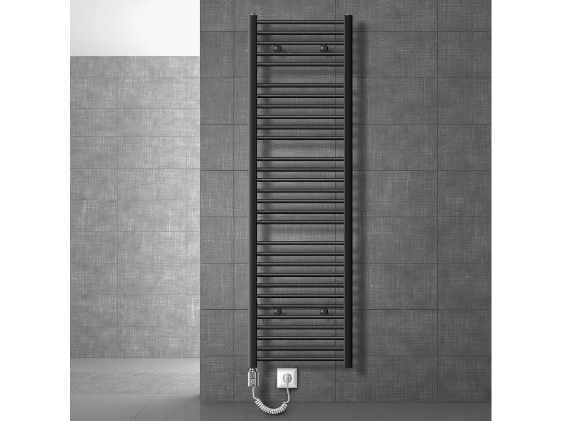 Radiador de Casa de Banho Elétrico com Elemento de Aquecimento 900W Alta Potência 500X1800 Mm Antracite LUXEBATH