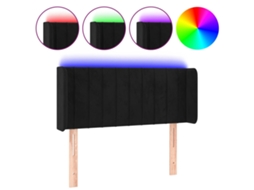Led Headboard, Led Headboards Vidaxl Preto Veludo (93 X 16 X 78/88 Cm)
