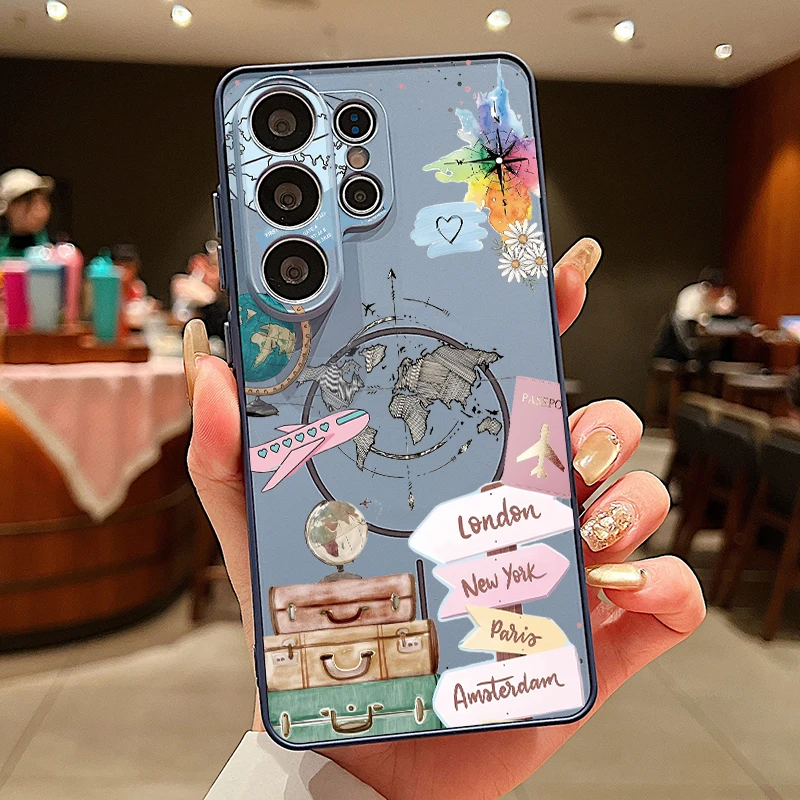 Capa Magnética Para Celular Galaxy S23 Com Estampa Floral De Astronauta (azul).