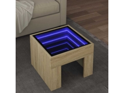 Vidaxl Mesa De Centro Luzes Led Infinity 40x40x30 Cm Carvalho Sonoma