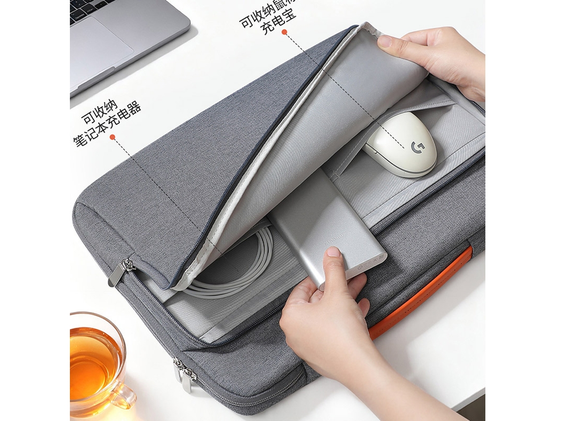 Bolsa Interna Para Laptop Multifuncional Antiqueda, Elegante, Cinza 15,6 Polegadas Tamanho 15,6 16,1 Polegadas Yunzii
