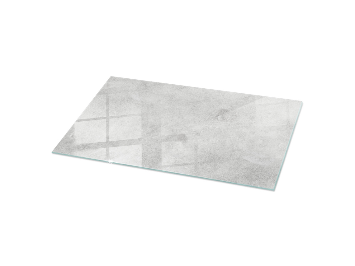 Vidro Para Mesa Retangular Espelharte (100x50 Cm - Textura De Concreto Com Arranhões - Cinza)