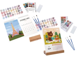 Calendário 2025 Com Pincel, De Mesa Mensal De À Mão Com Design À Mão E Arte Com Acrílico., De Tinta Acrílica