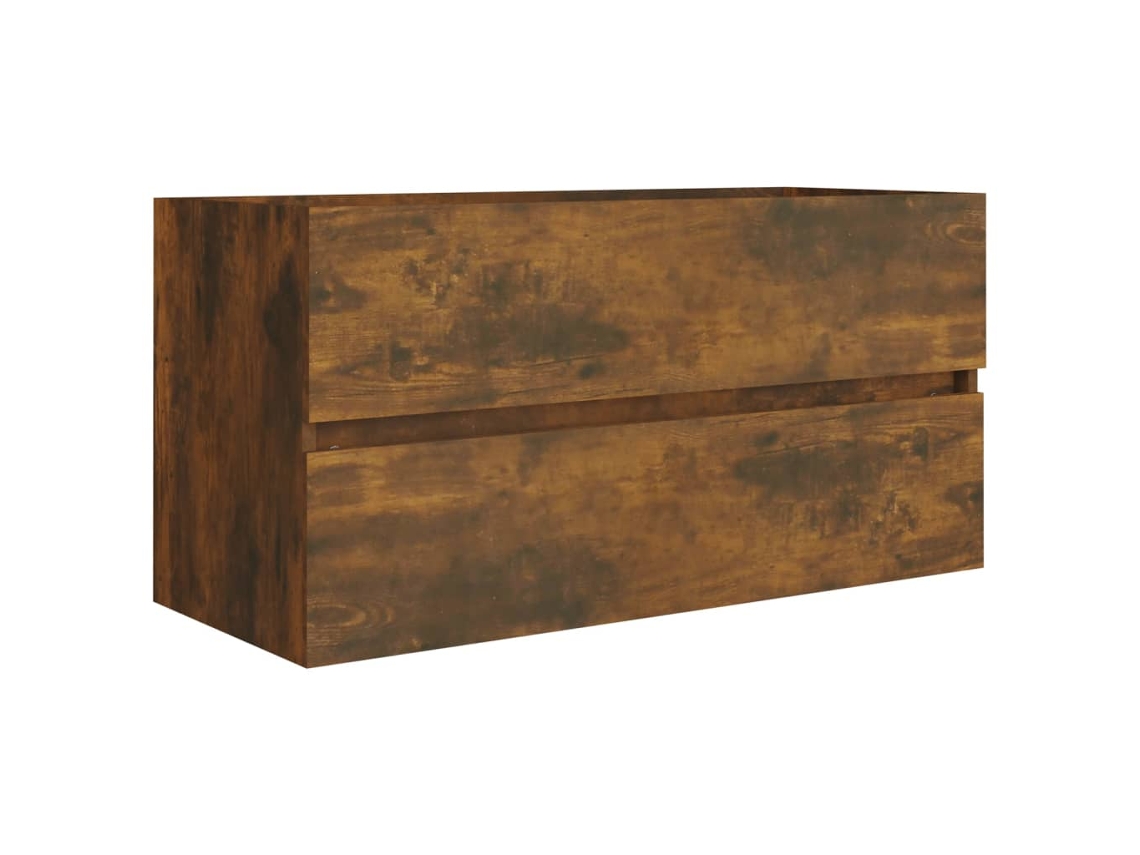 Sink Cabinet, Sink Cabinets Vidaxl Marrom Madeira Processada (90 X 38.5 X 45 Cm)