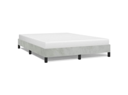 Estrutura de Cama sem Colchão em Cinza Claro 137x190 cm Veludo Tamanho Casal MAISON EXCLUSIVE