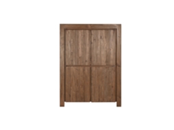 Guarda-roupa de madeira teca reciclada com 4 portas, 130x45x180cm