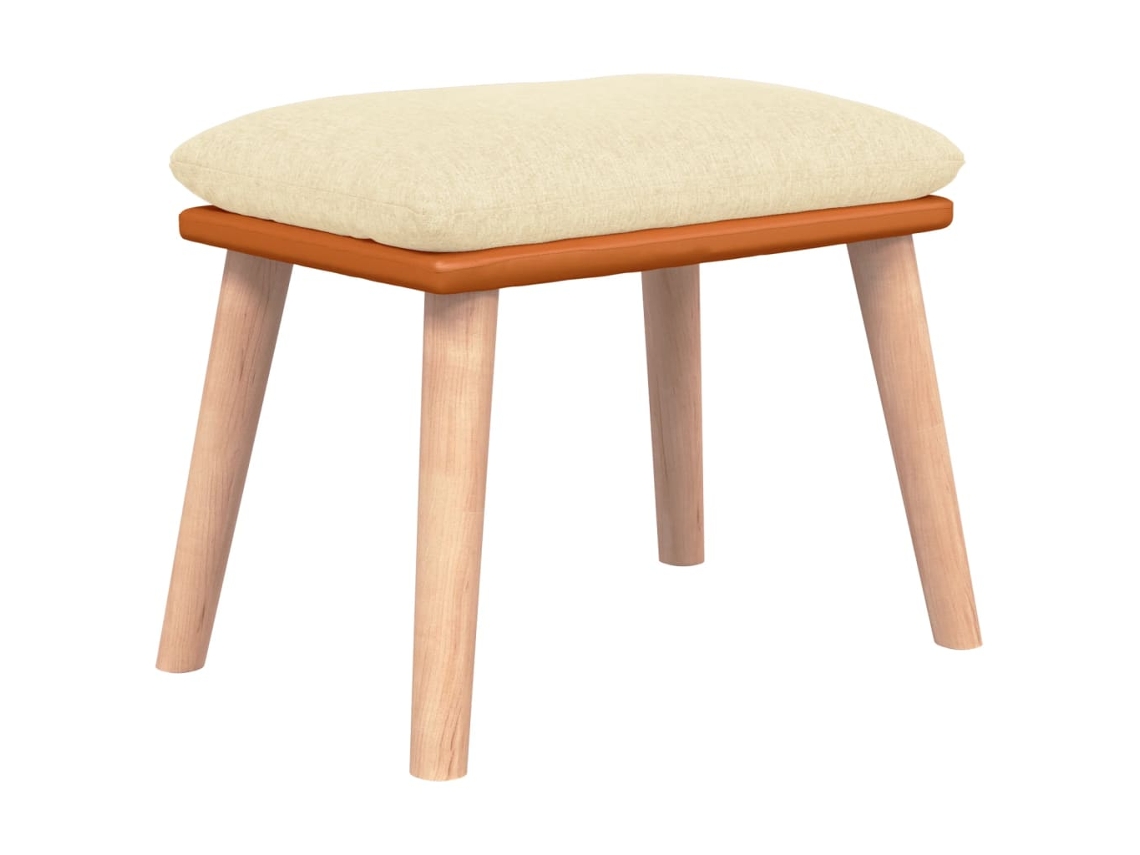 Apoio de pés VIDAXL Creme Tecido (45x29.5x39 cm )