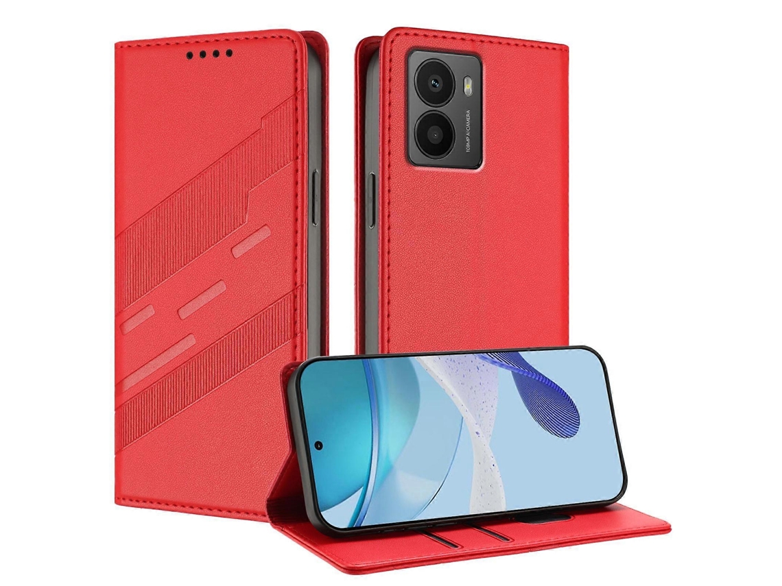 Capa De Celular Retrô De Couro Com Carteira Multifuncional Em Relevo