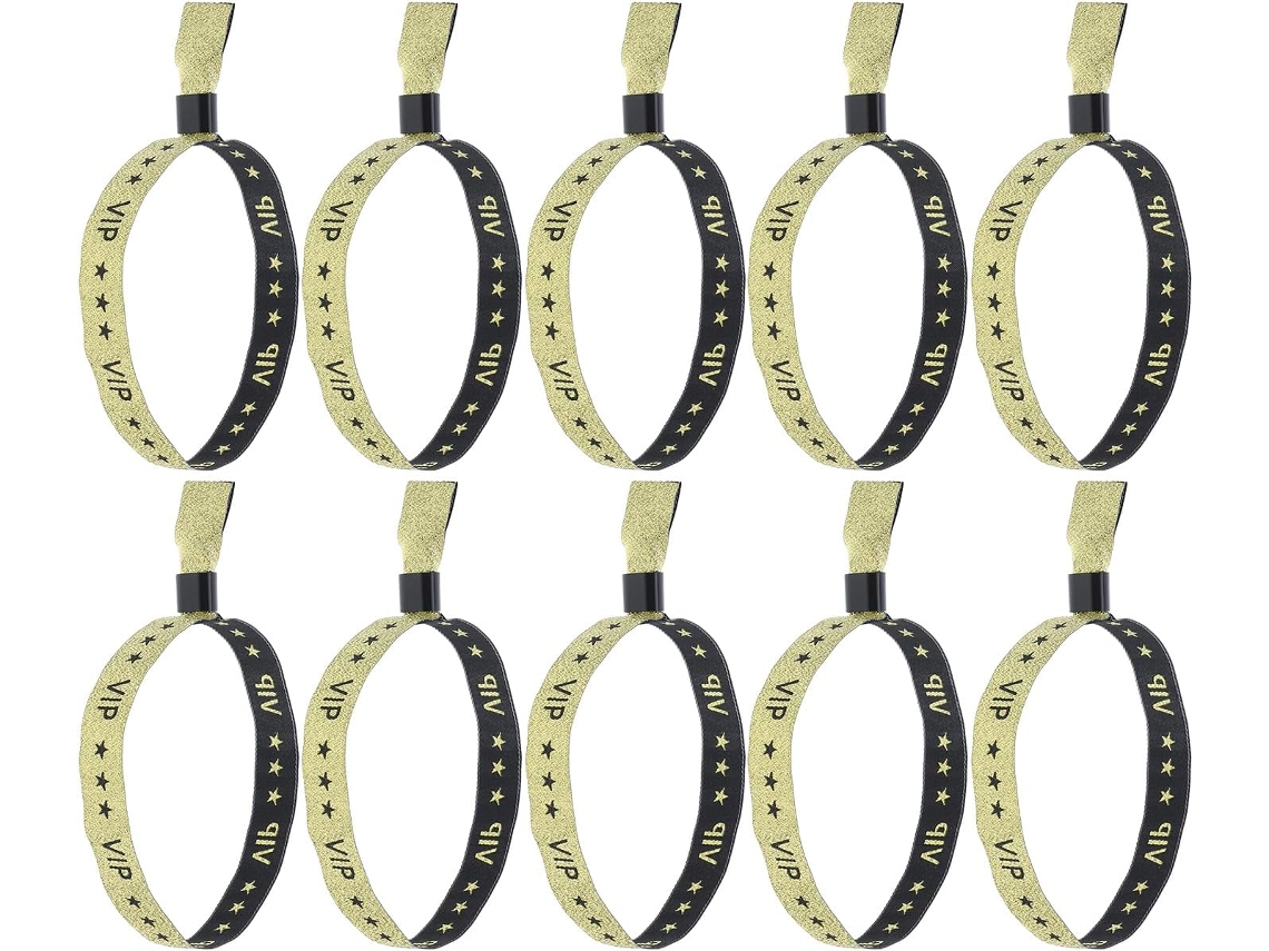 Pulseiras De Check In Rápido Com Design Exclusivo, 20 Pulseiras De Tecido Dourado Para Eventos E Uso Prolongado, Ideais