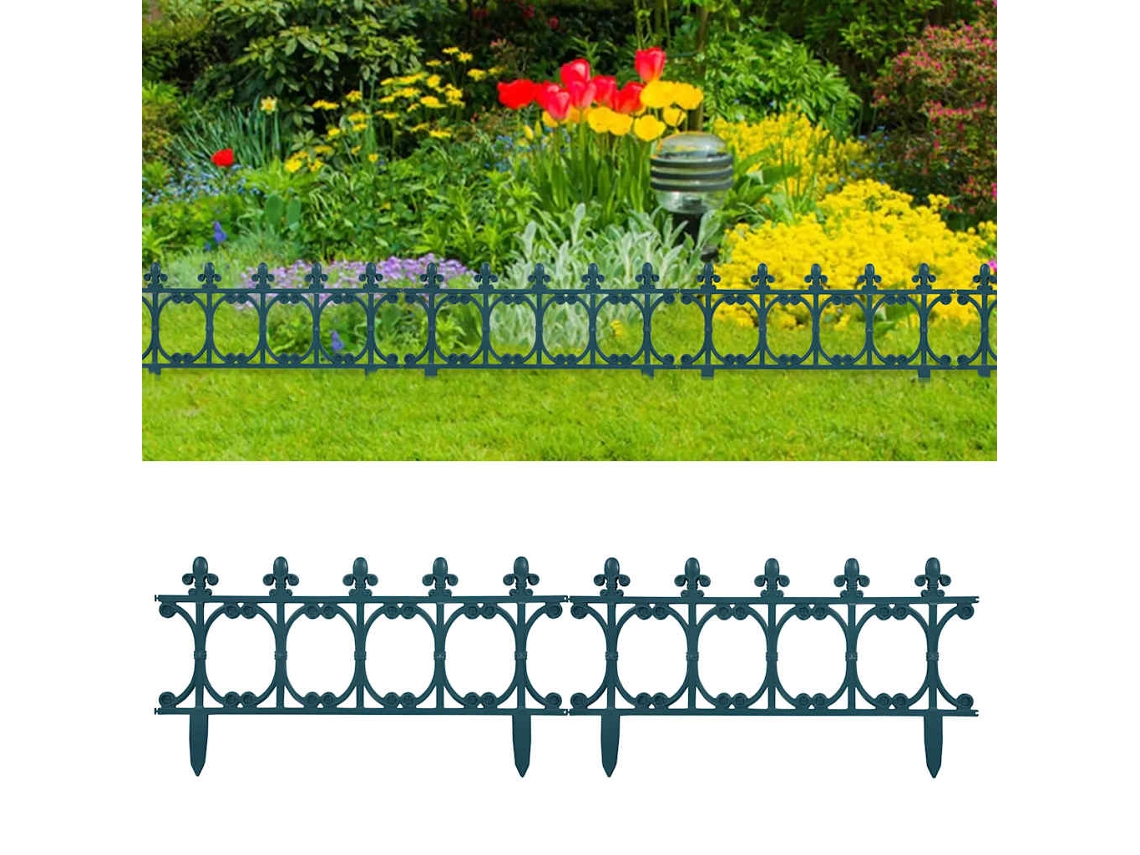 Vidaxl Bordas De Relvado 16 Pcs 10 M Pp Verde