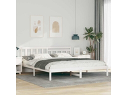 Vidaxl Estrutura Da Cama Com Cabeceira Branco 180 X 200 Cm