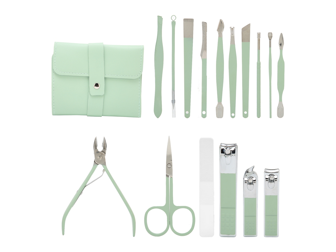 Kit De Manicure E Pedicure Com 16 Peças Em Aço Inox - Ferramentas De Beleza Para Cuidados Faciais, Manuais E Podológicos