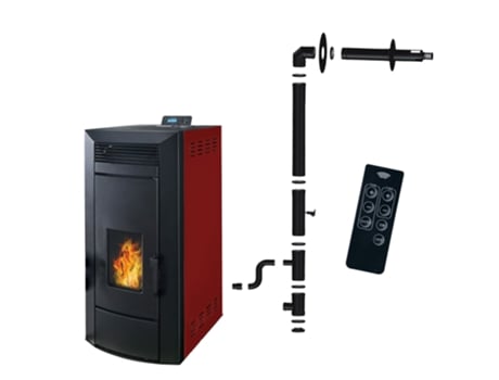 Salamandra A Pellets Hidráulico Anita 21 Kw Bordeaux Sannover Kit De Instalação