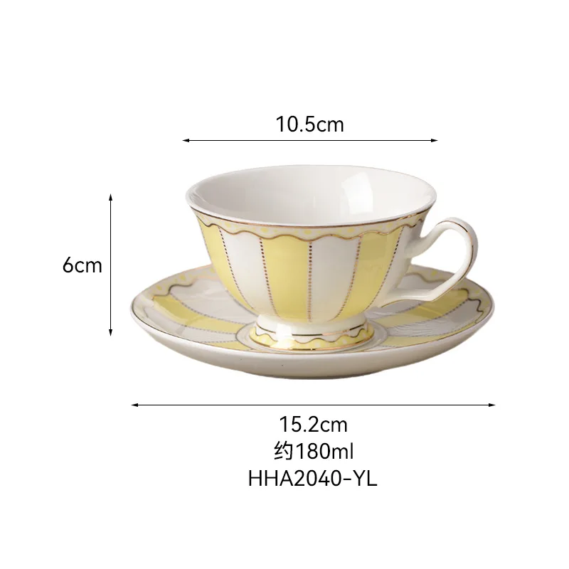 Caneca De Porcelana Fina Estilo Nórdico (amarela, 180ml) Com Decorações Requintadas Em Tons Claros, Uma Xícara De Café Luxuosa.