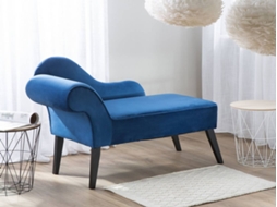 Chaise-Longue Biarritz (Azul - Veludo - 56x116x78 cm)