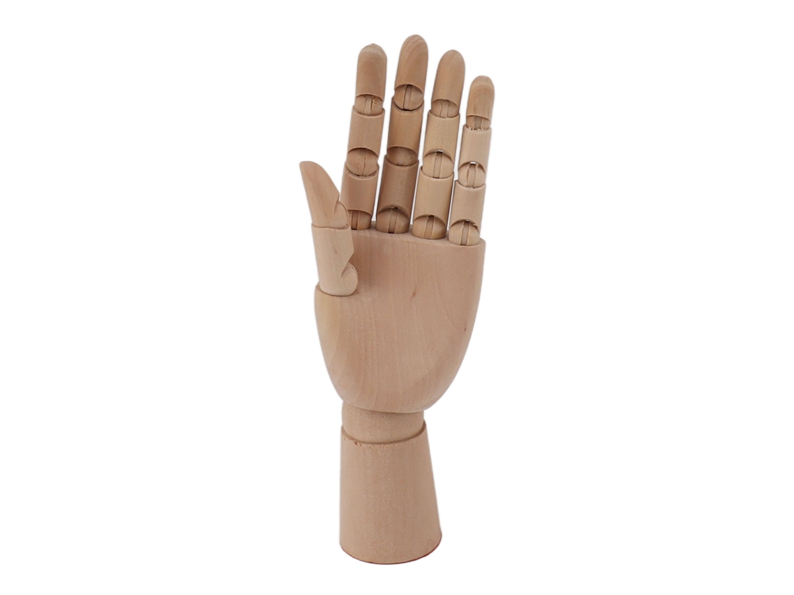 Modelo de mão flexível de madeira Baok para desenho e pintura, boneco artístico articulado, pequeno manequim de mão esquerda 7116a 0101