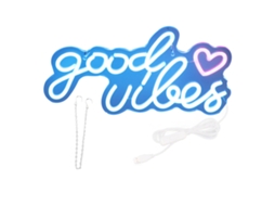 Letreiro Neon Led Good Vibes com Usb Decoracao Parede Acrilico Bar Festa Casamento Quarto | S/MARCA
