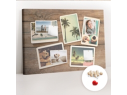 Quadro De Cortiça Com Impressão Fotos Polaroid Para A Sala De Estar Espelharte (100x70 Cm)