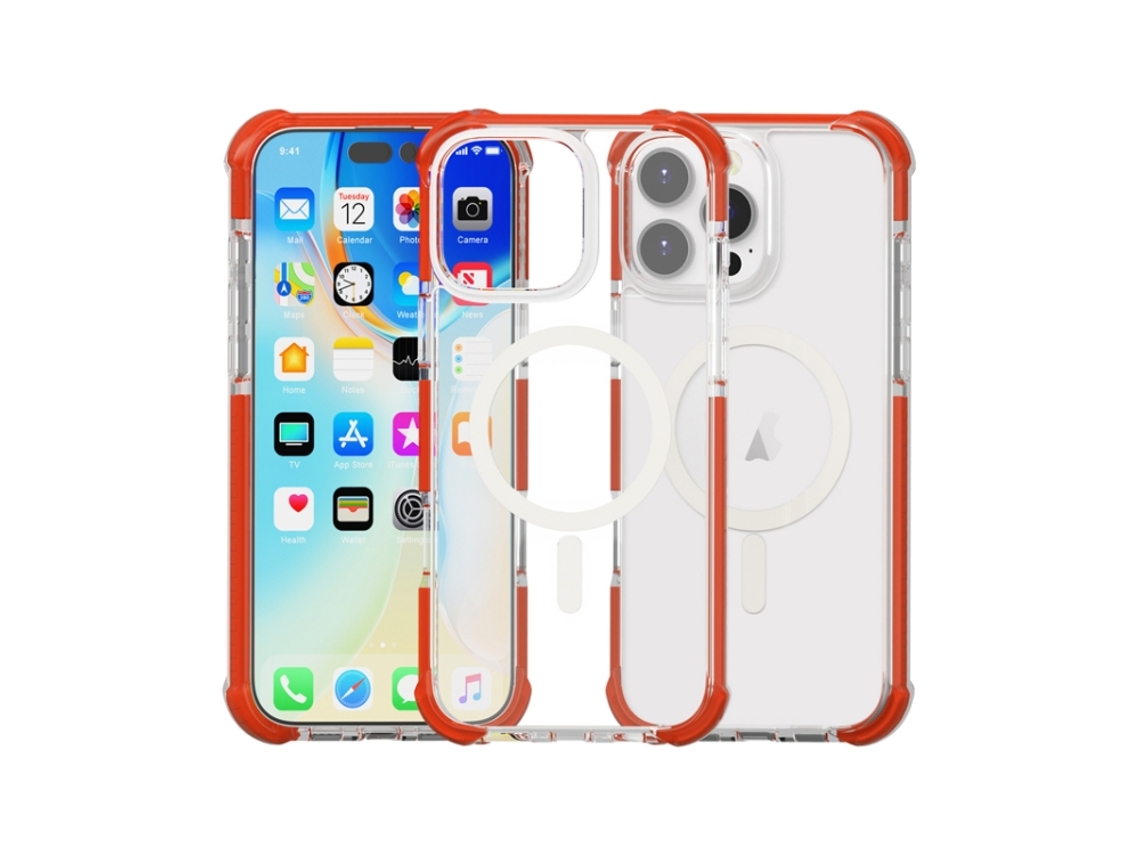 Capa De Acrílico Transparente À Prova De Choque Para Iphone 16 Pro Max - Magnética - Magsafe