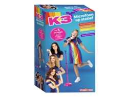 Microfone De Brinquedo Studio 100 K3 Em Um Pedestal Com 5 Músicas Para K3.