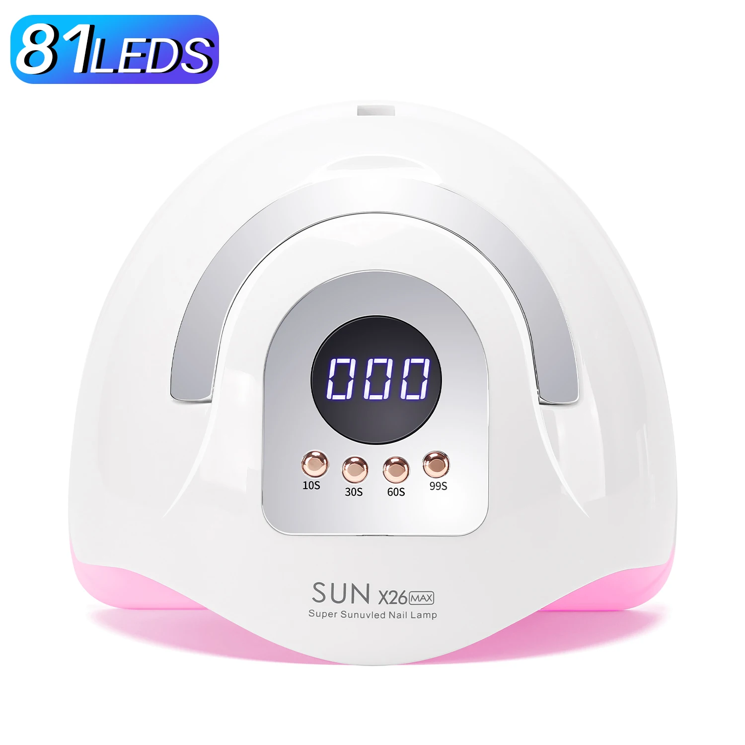 Secador De Unhas Com 81 Lâmpadas Uv Led, 4 Níveis De Velocidade E Temporizador