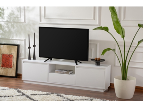 Móvel De Tv Vanguard 160x42x29,5 Cm Design Moderno Branco Natural Leve Me Contigo