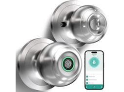 Fechadura De Porta Com Impressão Digital, Maçaneta Biométrica Com Controle Por Aplicativo E Chave Aquaforge (prata)