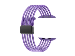 Pulseira Elástica Entrançada Para Apple Watch Séries 11/ 10/9/8/ 7/ 6/ 5/4 / Se (38 Mm, 40 Mm E 41 Mm), Com Fecho Magnético Roxo Panoona