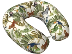 Travesseiro de Viagem VOSEY com estampa animais da selva em zíper ergonômico suporte conforto avião