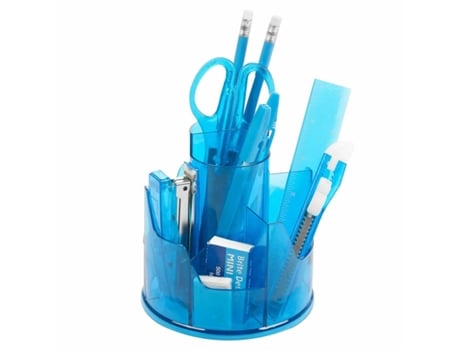 Organizador De Mesa Com 13 Materiais Essenciais Azul Topwrite