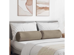 Vidaxl Almofadas De Apoio 2 Pcs Cinzento-acastanhado Ø 25 X 70 Cm