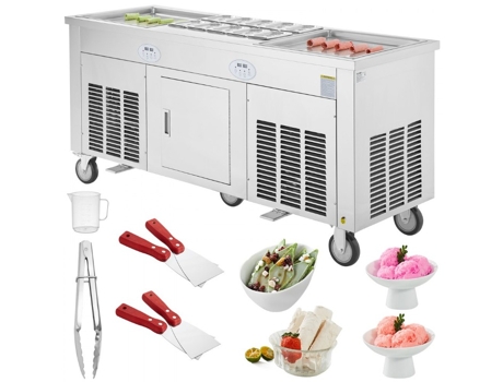 Máquina De Gelado Frito 2 Em 1 Com Compressor, Rodízios E Acessórios Tekmaquinas