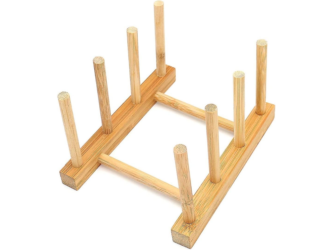 Corredor de Pratos em Bambu Natural para Casa e Cozinha (2 Peças), Suporte Pratos Madeira, Xícaras Panelas. -aquaforja