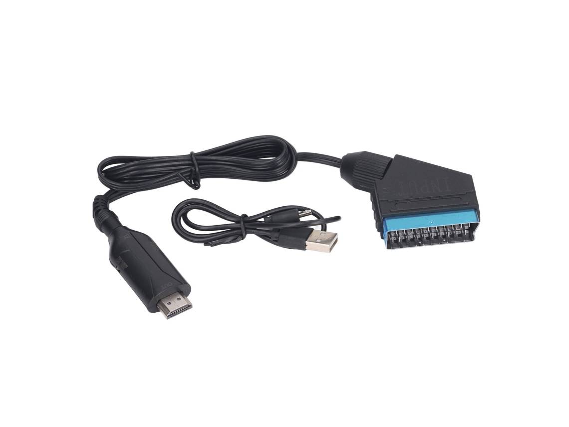 Walshlxq conversor Scart para Interface Multimídia Hd 720p 1080p para Vcr Vhs Dvd Preto