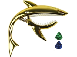 Lurelia Capotraste Shark De Liga De Zinco Para Violão E Guitarra Dourado