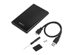 Enclosure Externo Para Ssd Sata De 2,5 Polegadas Em Liga De Alumínio, Case Para Disco Rígido Usb 3.0 Preto