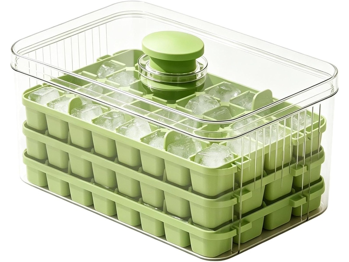 Forma De Gelo Mule De 3 Níveis Com 96 Compartimentos Para Freezer