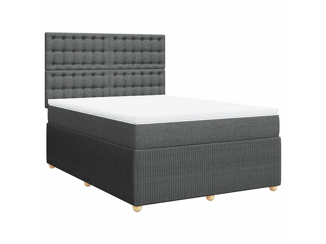 Cama com Molas/Colchão 160x200 Cm em Tecido Cinzento Escuro MAISON EXCLUSIVE