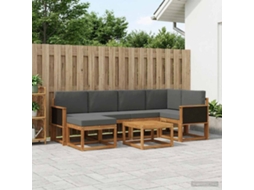 Vidaxl Conjunto De Sofás Para Exterior 7 Pcs Natural E Antracite