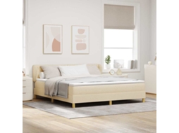Vidaxl Cama Box Com Cabeceira Creme 180 X 200 Cm Tecido